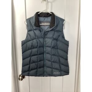 Eddie bauer Womens quilted down fill puffer vest Gray womens size large
